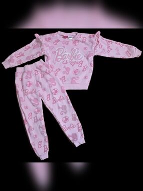 Size 6 Barbie Pink Logo Sweatshirt & Jogger Set